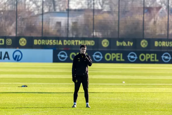 US soccer player Giovanni Reyna during a training with his German team, Borussia Dortmund
