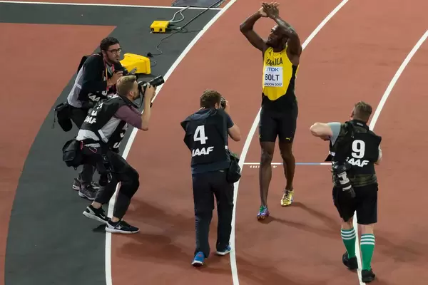 Usain Bolt (100 Meter Lauf Finale) bei den IAAF Leichtathletik-Weltmeisterschaften 2017 in London