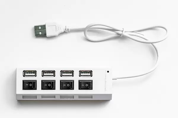 USB hub on white background
