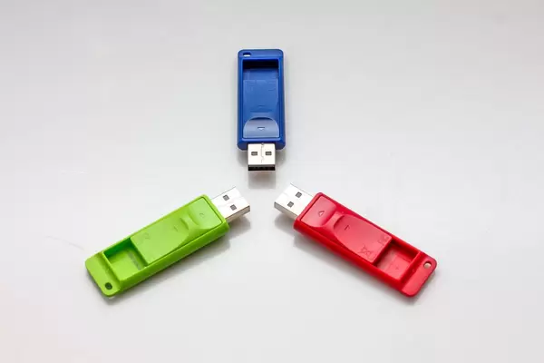 USB Keys on a White Background