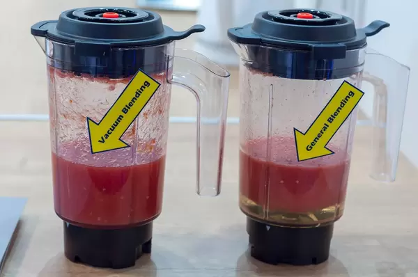 Vacuum blending vs general blending. Comparison