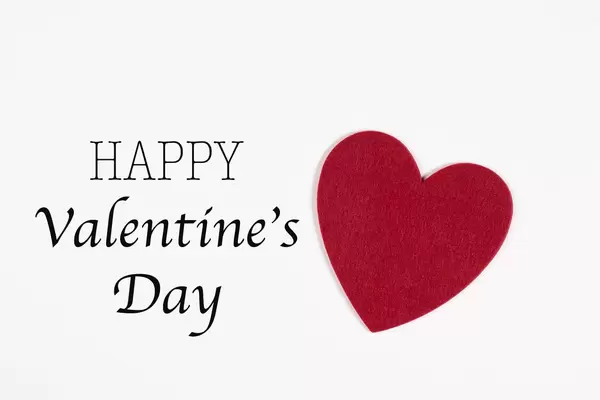 Valentines card with red heart