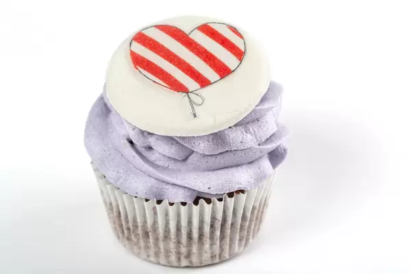 Valentine's day cupcake decorated red heart