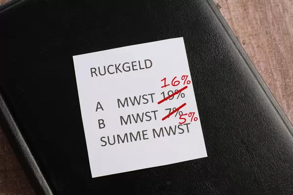 Value added tax red-pen crossed out and repaired