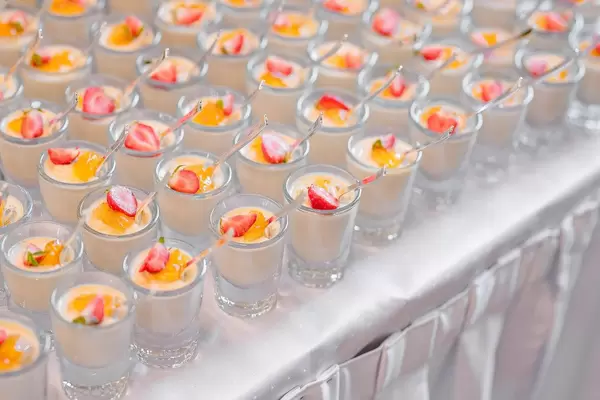 Vanilla Panna Cotta With Strawberries And Mango