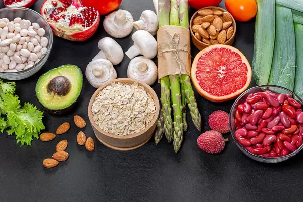 Variety of healthy products for vegetarian food.Top view (Flip 2019)