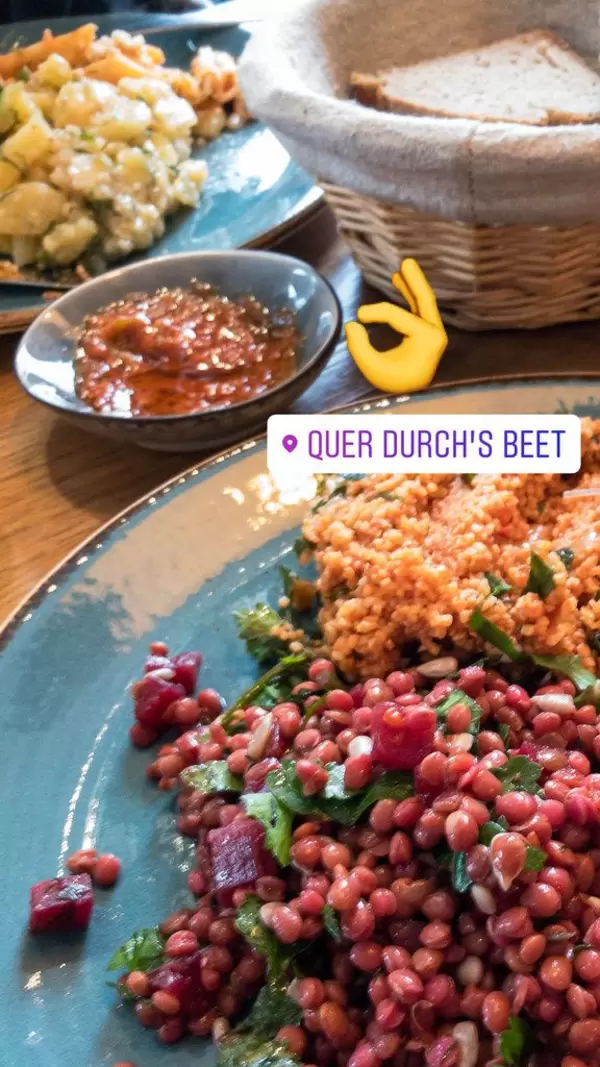 Vegan: Linsensalat, Bulgur und roter Beete