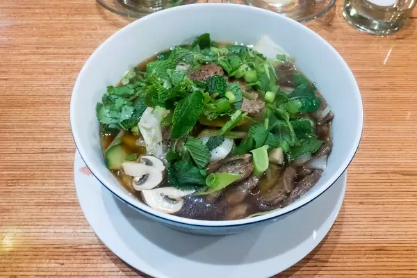 Vegan Pho Soup in a bowl