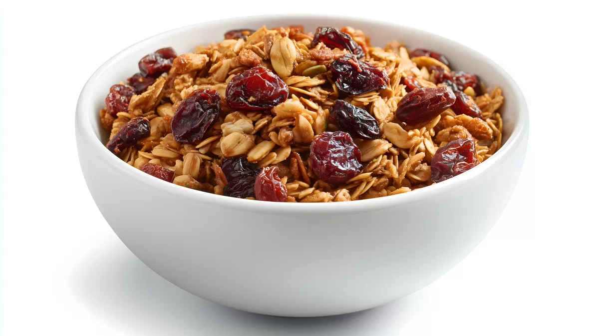 Veganer Müsliriegel mit getrockneten Cranberries