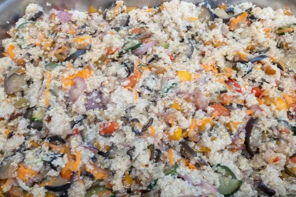 Veggie Risotto with peppers, onions, zucchini, eggplant, tomato