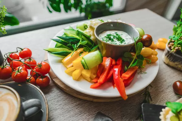 Veggies Plate With Paprica Cucumber
