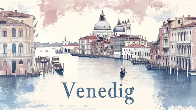 Venedig-Panorama mit Kanalansicht und historischen Gebäuden