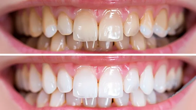 Vergleich vor und nach der Zahnaufhellung
