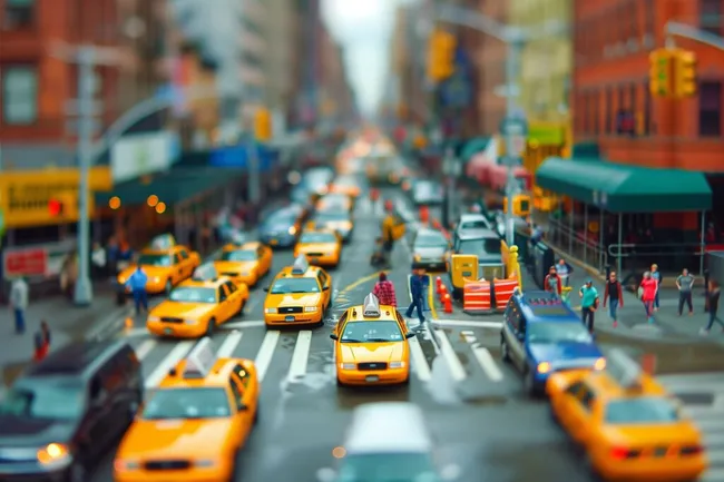 Verkehr in der hektischen Großstadt New York