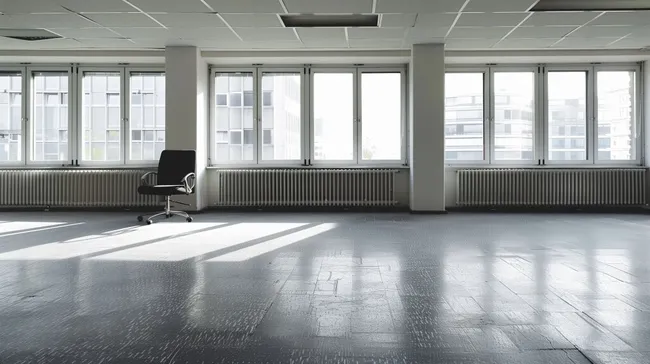 Verlassenes, leeres Büro nach Insolvenz