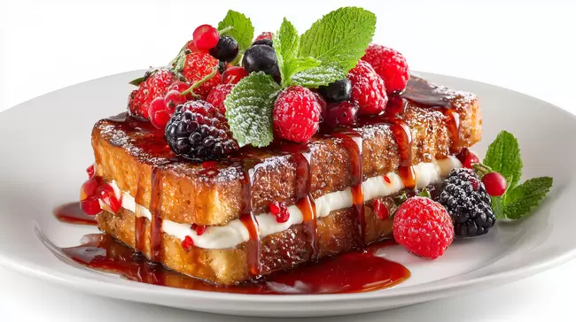 Verlockende hausgemachte Gebäckkreation mit Früchten