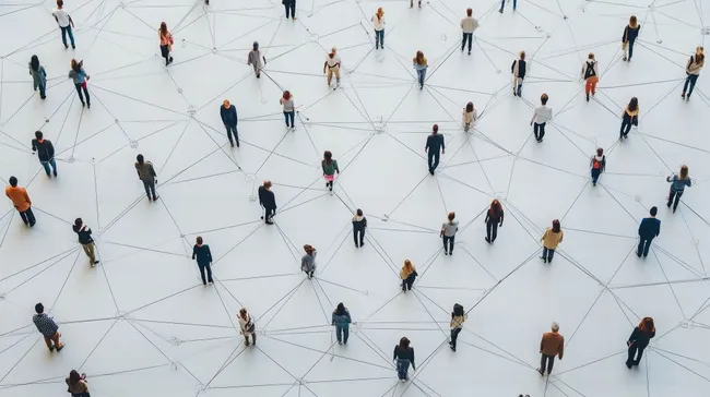 Vernetzung und Verbindung - Abstrakte Menschenmenge