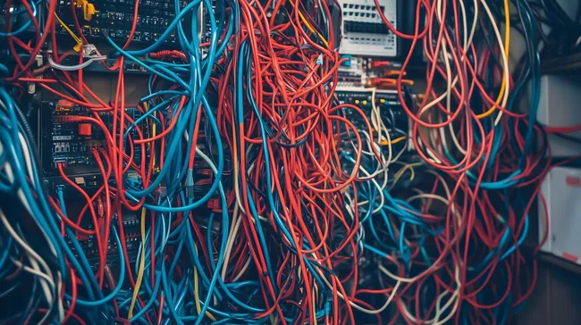 Vernetzungskabel im Serverraum