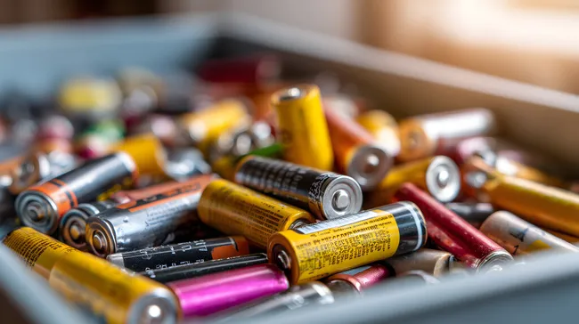 Verschiedene Batterien in geöffneter Aufbewahrungsbox