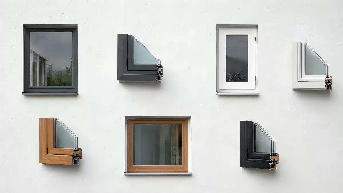 Verschiedene Fensterrahmen und Querschnitte im Vergleich