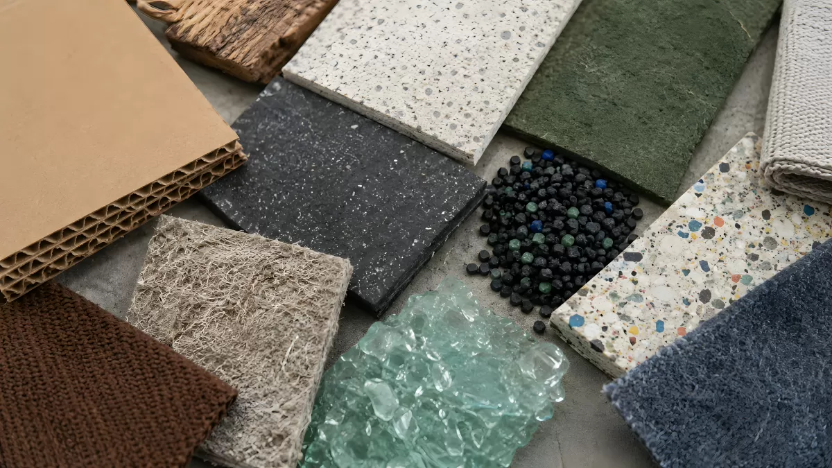 Verschiedene Materialproben für nachhaltige Gestaltung