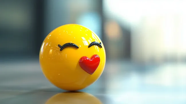 Verspielte Emoji-Kultkugel mit Kussmund