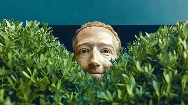 Versteckter Kopf in grünen Blättern