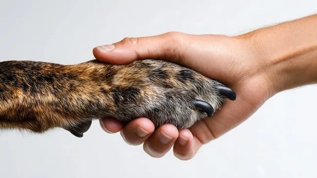 Vertrauensvolle Verbindung zwischen Mensch und Tier