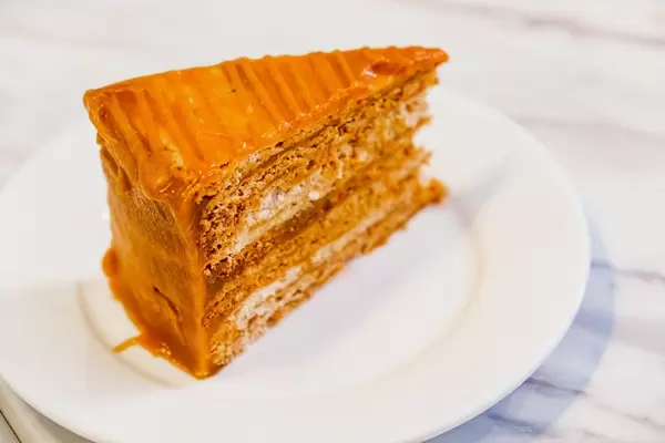 Vibrant color of a caramel cake slice.jpg