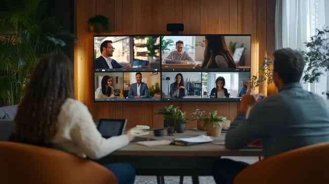 Videokonferenz-Meeting im modernen Büroraum