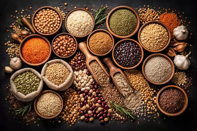 Vielfältige Gewürze und Hülsenfrüchte - Kulinarische Komposition