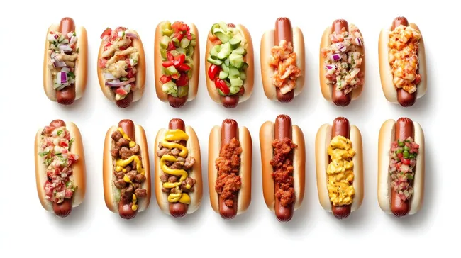 Vielfältige Hotdog-Kreationen mit frischen Zutaten