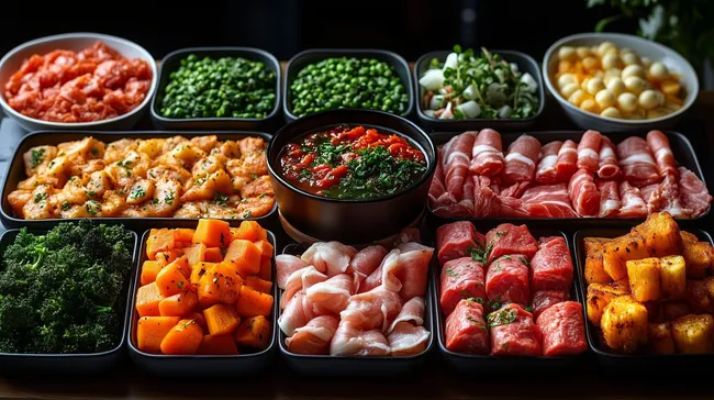 Vielfältige Zutaten für ein köstliches Fondue-Erlebnis