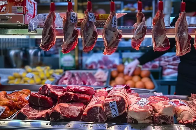 Vielfalt an Fleischprodukten in einem Lebensmittelgeschäft