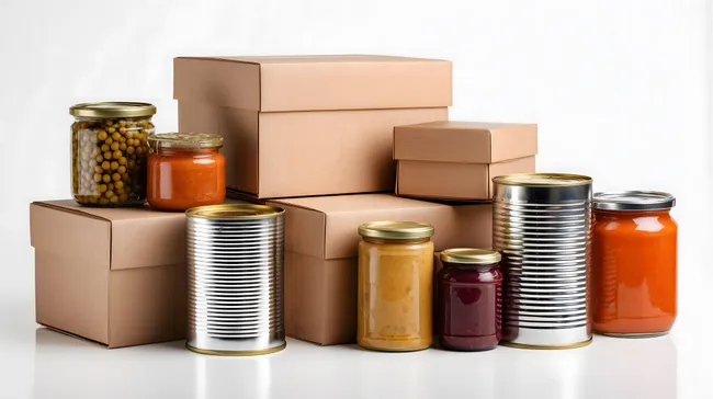 Vielfalt an Lebensmittelkonserven für Zuhause