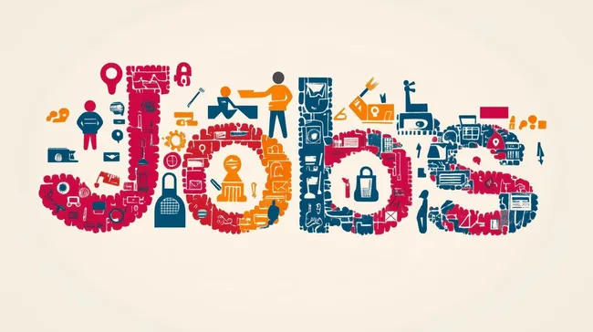 Vielfalt der modernen Arbeitswelt in buntem Symbollogo