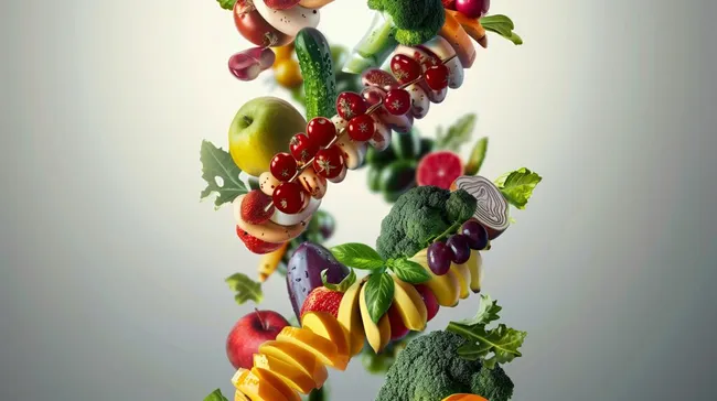 Vielfalt gesunder Lebensmittel in kreativer Anordnung