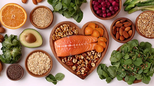 Vielfalt gesunder Lebensmittel - Lachs und Gemüse