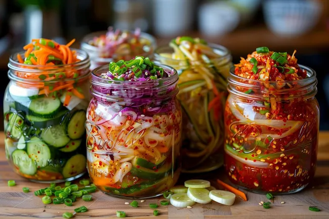 Vielfarbige vegane Salatgläser