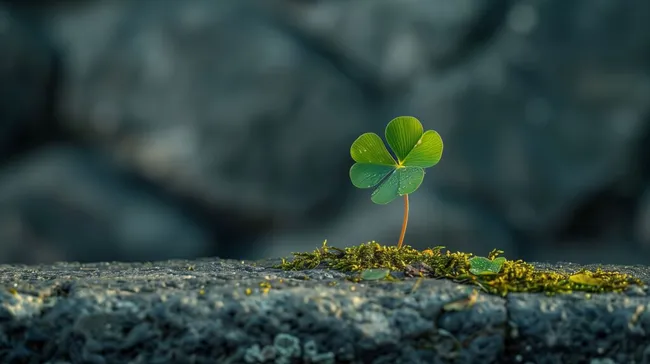 Vierblaettriger Klee - Symbol des Gluecks in der Natur