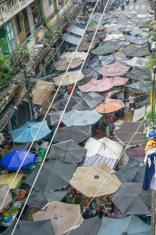 View of a local Market in Saigon from above