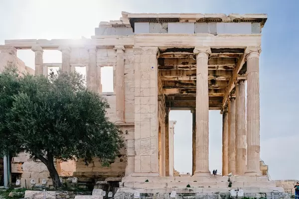 View of old temple with magnificent Columns in the Acropolis citadel (Flip 2019)