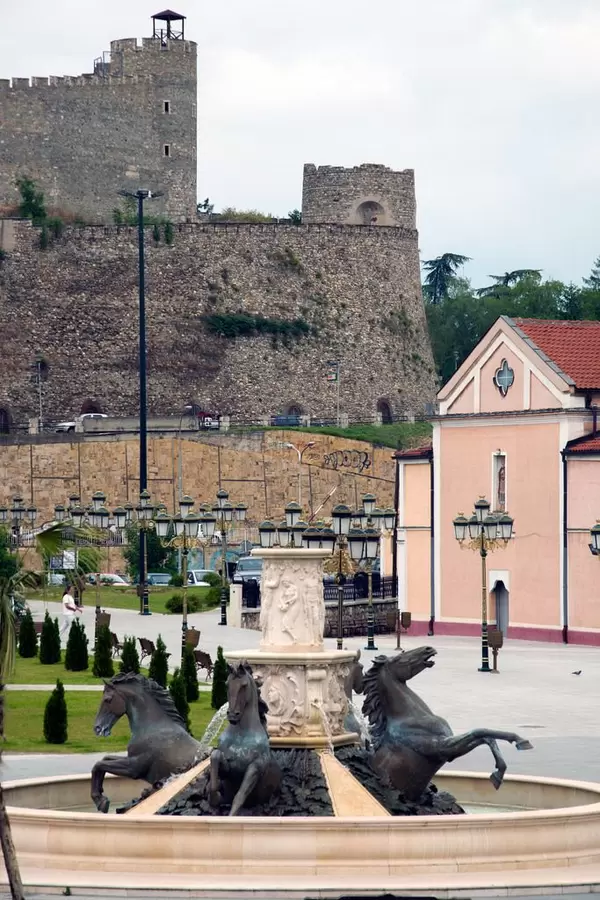 View on Skopje Fortress from main square