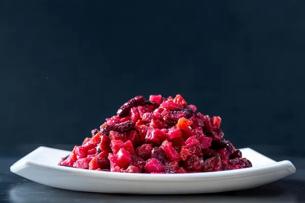 Vinaigrette on a white plate