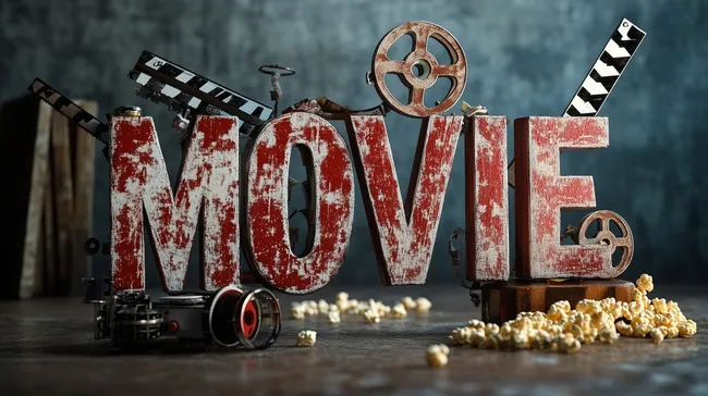 Vintage Filmrollen und Kino-Requisiten