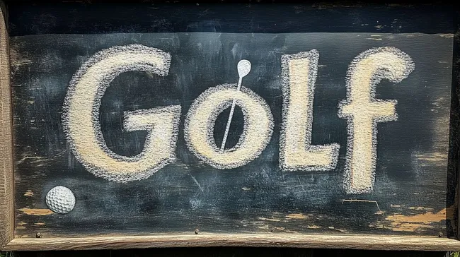 Vintage-Golftafel mit grafischer Kreidezeichnung