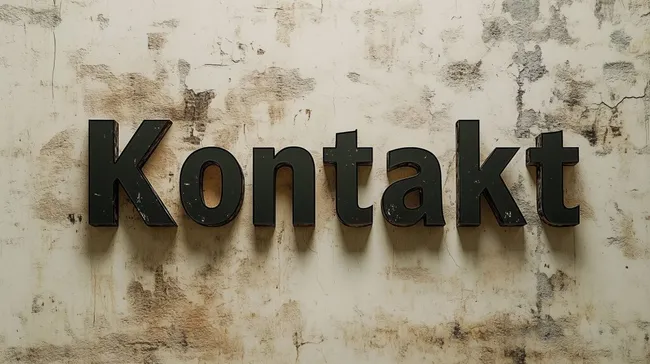 Vintage-Kontaktschriftzug auf verwitterter Wand