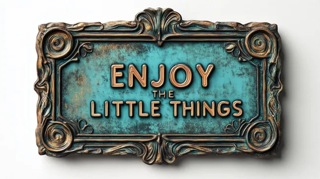 Vintage-Metallschild mit inspirierender Botschaft