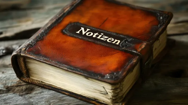 Vintage-Notizbuch auf rustikalem Holz