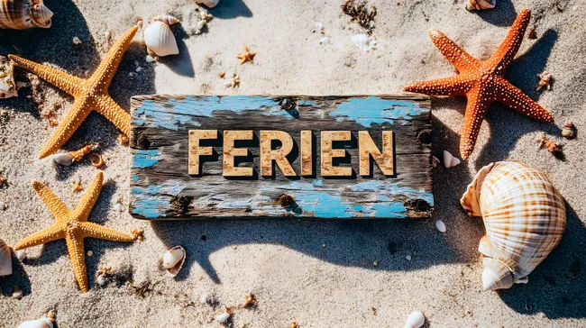 Vintage Sommerferien-Deko am Strand